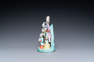 A rare Chinese famille rose 'immortals' group, Qianlong/Jiaqing