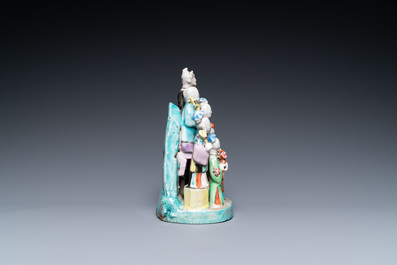 A rare Chinese famille rose 'immortals' group, Qianlong/Jiaqing