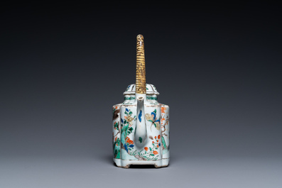 A Chinese famille verte 'mythical animals' teapot, Kangxi