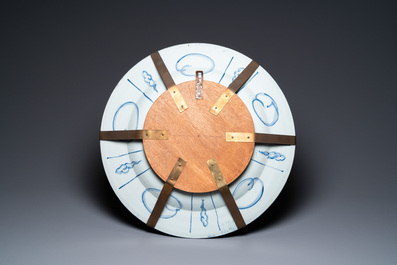 A massive Japanese blue and white kraak-style Arita dish, Edo, 17/18th C.