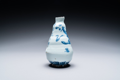 A small Chinese blue and white ko-sometsuke 'monkey' vase for the Japanese market, Transitional period