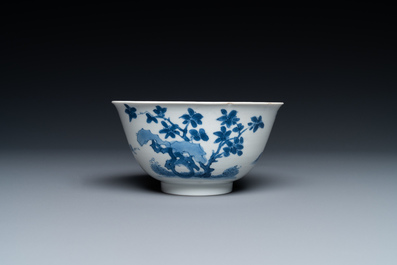A Chinese blue and white 'Xi Xiang Ji' bowl, Kangxi