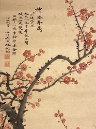 Wu Hufan (1894-1968): 'Vogels bij bloesemtakken', inkt en kleur op papier, gedat. juni 1937