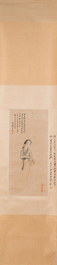 Hu Ruosi (1916-2004): 'Een Chinese jongedame', inkt en kleur op zijde