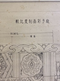Liang Sicheng (1901 -1972): &lsquo;Studie voor plafonddecor', inkt en kleur op papier