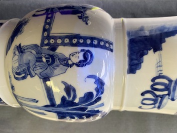 A Chinese blue and white 'gu' vase, Chenghua mark, Kangxi