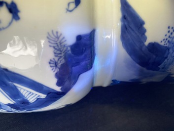 A Chinese blue and white 'gu' vase, Chenghua mark, Kangxi
