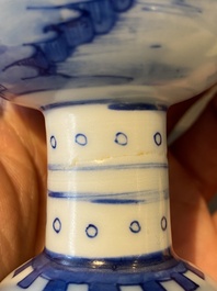 A fine Chinese blue and white stem cup, Kangxi