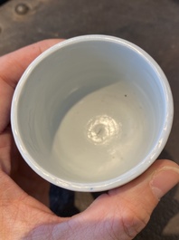 A fine Chinese blue and white stem cup, Kangxi