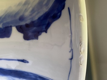 A Chinese blue and white 'gu' vase, Chenghua mark, Kangxi