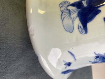 A Chinese blue and white 'gu' vase, Chenghua mark, Kangxi
