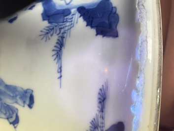A Chinese blue and white 'gu' vase, Chenghua mark, Kangxi