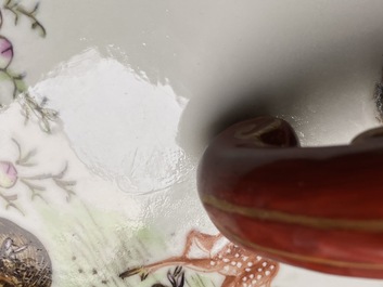 A Chinese famille rose '100 deer' 'hu' vase, Qianlong mark, Republic