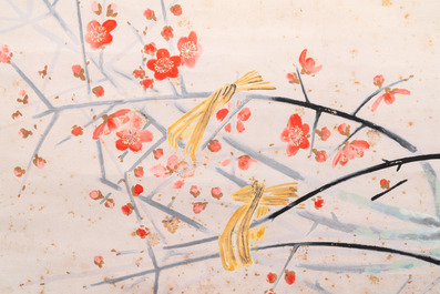 Fang Junbi (1898-1986): &lsquo;Bloesemtakken&rsquo;, inkt en kleur op papier