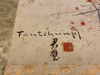 Fang Junbi (1898-1986): &lsquo;Bloesemtakken&rsquo;, inkt en kleur op papier