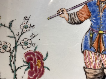 A Chinese Dutch-decorated &lsquo;fisherman&rsquo; dish, 1st half 18th C.