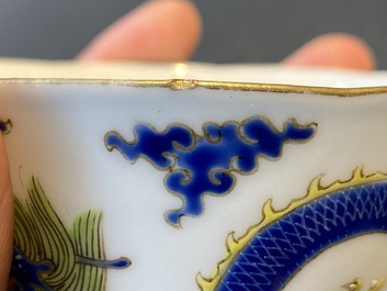 Een paar Chinese drakenkommen, Daoguang merk en periode