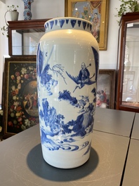 Een Chinese blauw-witte vaas met onsterfelijken in een landschap, Transitie periode