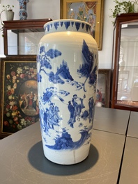 Een Chinese blauw-witte vaas met onsterfelijken in een landschap, Transitie periode