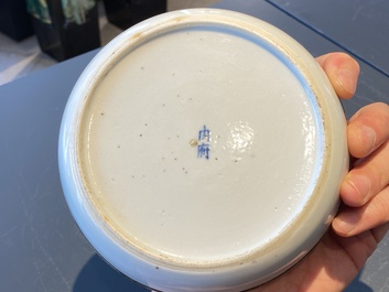 A Chinese 'Bleu de Hue' plate for the Vietnamese market, Noi Phu mark, 19th C.
