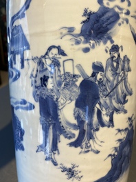 Een Chinese blauw-witte vaas met onsterfelijken in een landschap, Transitie periode