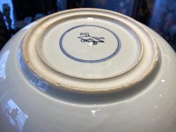 A Chinese famille verte dish with a narrative scene, Kangxi