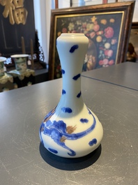 A Chinese blue, white and copper-red 'dragon' vase, Kangxi