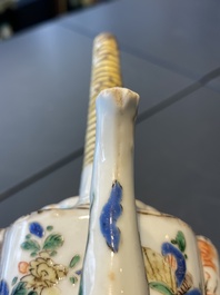 A Chinese famille verte 'mythical animals' teapot, Kangxi