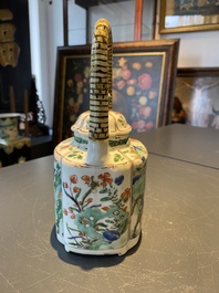 A Chinese famille verte 'mythical animals' teapot, Kangxi