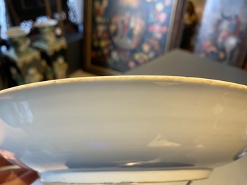 A Chinese famille verte dish with a narrative scene, Kangxi