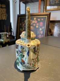 A Chinese famille verte 'mythical animals' teapot, Kangxi