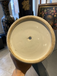 A large Chinese famille verte vase, Kangxi