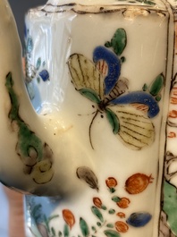 A Chinese famille verte 'mythical animals' teapot, Kangxi