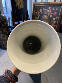 A large Chinese famille verte vase, Kangxi