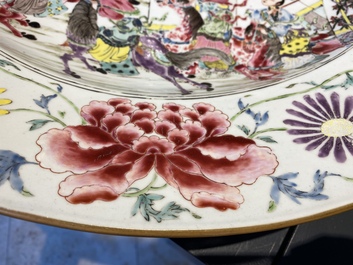 An exceptionally large Chinese famille rose 'Emperor Yang' dish, Yongzheng