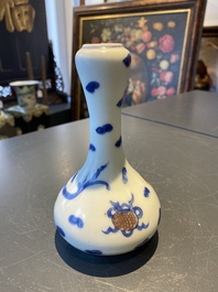 A Chinese blue, white and copper-red 'dragon' vase, Kangxi