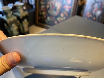 A Chinese famille verte dish with a narrative scene, Kangxi