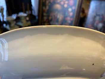 A Chinese famille verte dish with a narrative scene, Kangxi