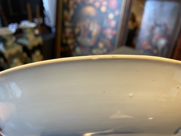 A Chinese famille verte dish with a narrative scene, Kangxi
