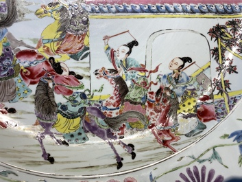 An exceptionally large Chinese famille rose 'Emperor Yang' dish, Yongzheng