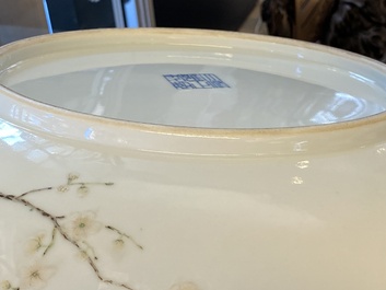 A Chinese famille rose 'prunus tree' dish, Yongzheng mark, Republic