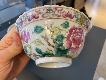 Four Chinese famille rose bowls for the Straits or Peranakan market, 19th C.