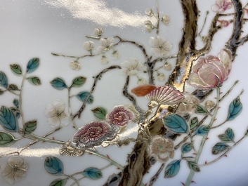 A Chinese famille rose 'prunus tree' dish, Yongzheng mark, Republic