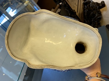 A pair of Chinese blue and white duck-shaped tureens and covers, Republic