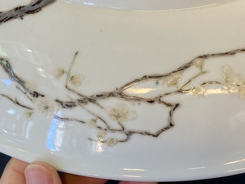 A Chinese famille rose 'prunus tree' dish, Yongzheng mark, Republic