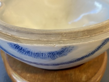 A pair of Chinese blue and white duck-shaped tureens and covers, Republic