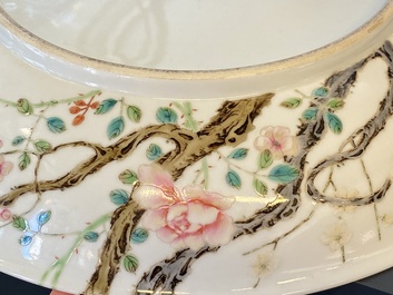 A Chinese famille rose 'prunus tree' dish, Yongzheng mark, Republic