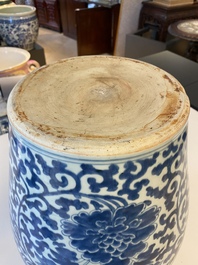 A Chinese blue and white 'peony scroll' vase, Kangxi