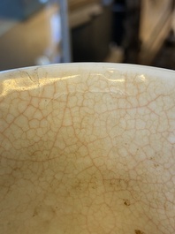 Een Chinese blauw-witte vaas met craquel&eacute; fond, Kangxi