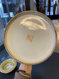 A large Chinese famille rose lime green-ground teapot for the Straits or Peranakan market, Guangxu mark and of the period